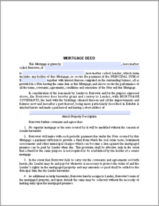 Mortgage Deed Form