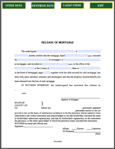 Release of Mortgage Certificate Individual