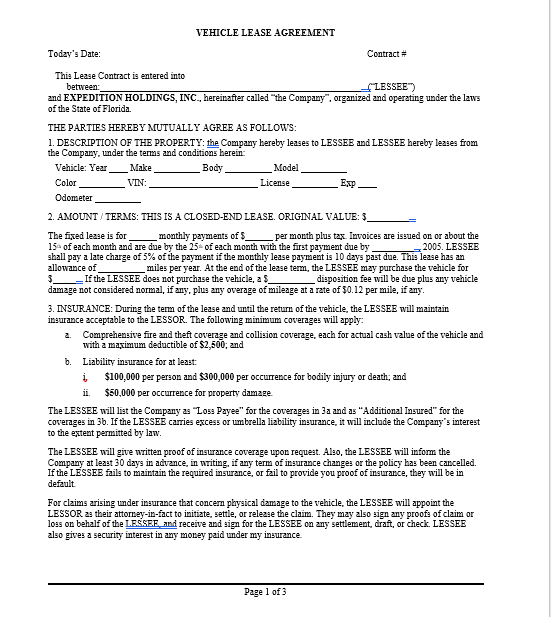 Car Lease Agreement Template 08