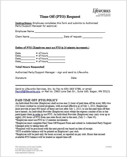 time off request form template 20
