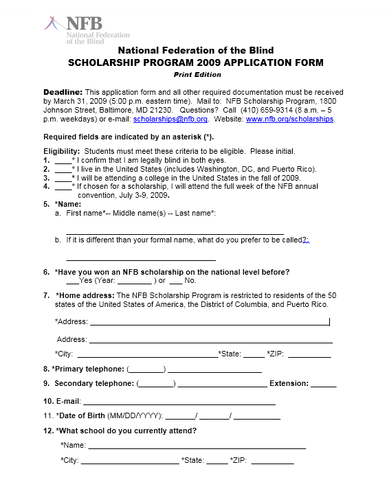 Scholarship Application Template 15