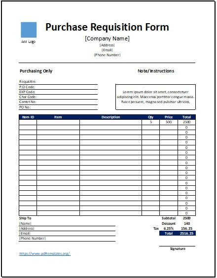 Free Purchase Requisition Form 02